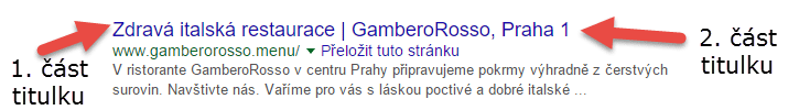 dvě části title tagu, unikátní a obecná, obě spravovatelné v redakčním systému