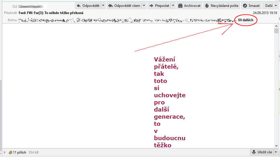 Příliš mnoho příjemců emailu :(