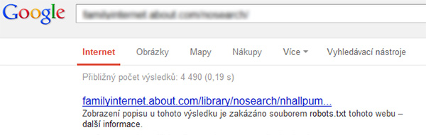 Stránky zakázané v robots.txt - disallow se zobrazují ve výsledcích vyhledávání.