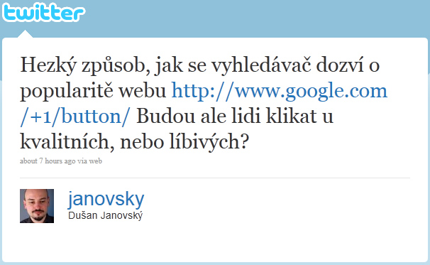 Google +1 na Twitteru