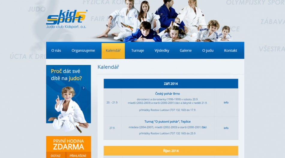 Www stránky a CRM Judo Pro Děti 