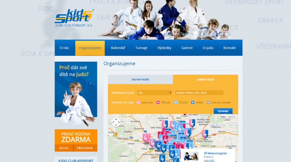 Www stránky a CRM Judo Pro Děti 