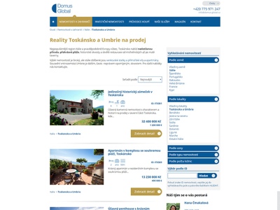 Domus Global, responzivní web pro realitní kancelář 