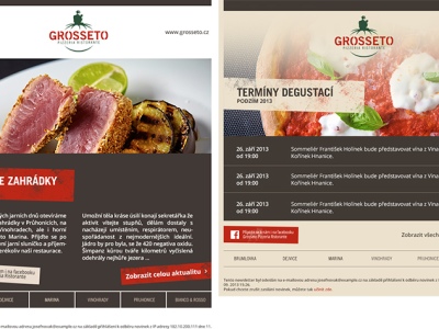 Webové stránky pro restauraci Grosseto inteligentní newsletter šablony