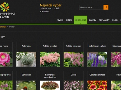 Balkonovky, web pro zahradnictví 
