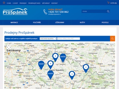 Prospánek, responzivní eshop s matracemi 