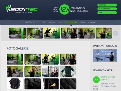 Responzivní stránky Bodytec fotogalerie