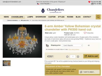 Czech chandeliers Chandeliers detail produktu