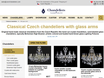Czech chandeliers Chandeliers seznam produktů