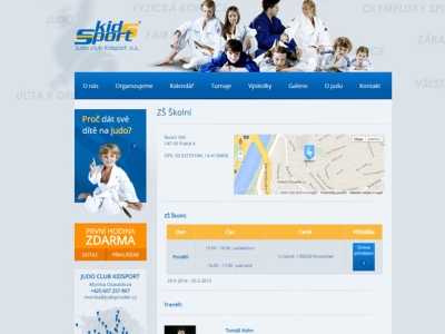 Www stránky a CRM Judo Pro Děti 
