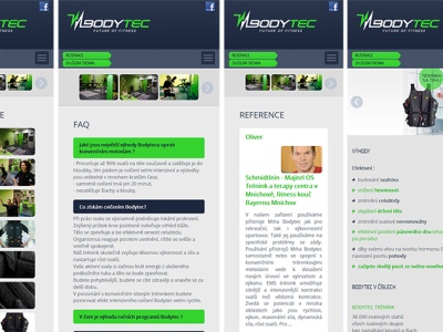 Responzivní stránky Bodytec - mobilní zobrazení