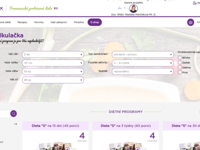 Eshop Prodietix se skládáním jídelníčků prodietix eshop