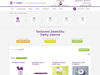 Eshop Prodietix se skládáním jídelníčků Prodietix skládání jídelníčku