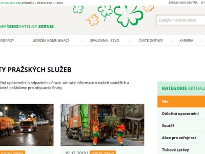 Pražské služby, a.s. PSAS stránka aktuality
